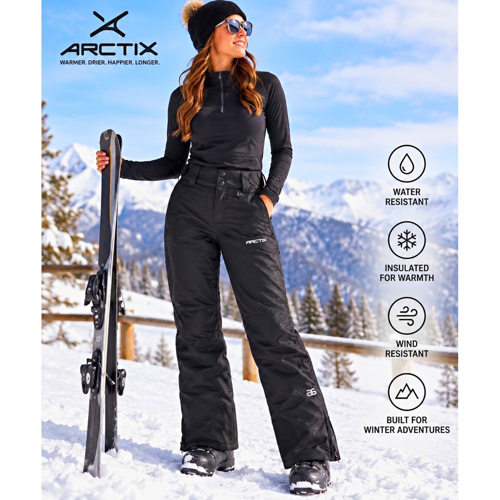 Arctix 5K Women's Tall XS Black Insulated Snow Pants 33" Inseam Pockets